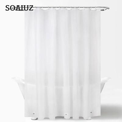 1Pc Waterproof 180*180CM Hooks Bathroom Decor Bath Supplies PEVA Shower Curtain