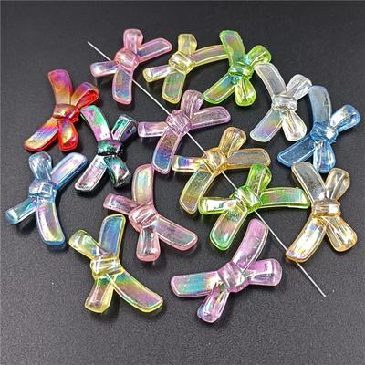 10Pcs 20*33mm Aurora Laser Bow Tie Beads Pendant for DIY Necklace Bracelet Jewelry Making