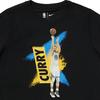 Nike Tricou cu mânecă scurtă cu imprimeu cu litere și logo personaj Stephen Curry NBA, Topuri pentru copii, Negru 3Z2B7BAYS-WARSC