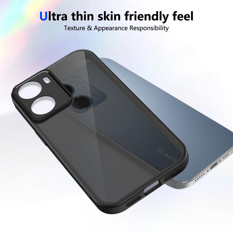 For Xiaomi Redmi 15a 5G Global Version Case Ultra Thin Soft TPU Frame Clear Black Matte PC Back Shockproof Phone Cover For Xiaomi Redmi 15a 5G Global version&Opp Bag чёрный