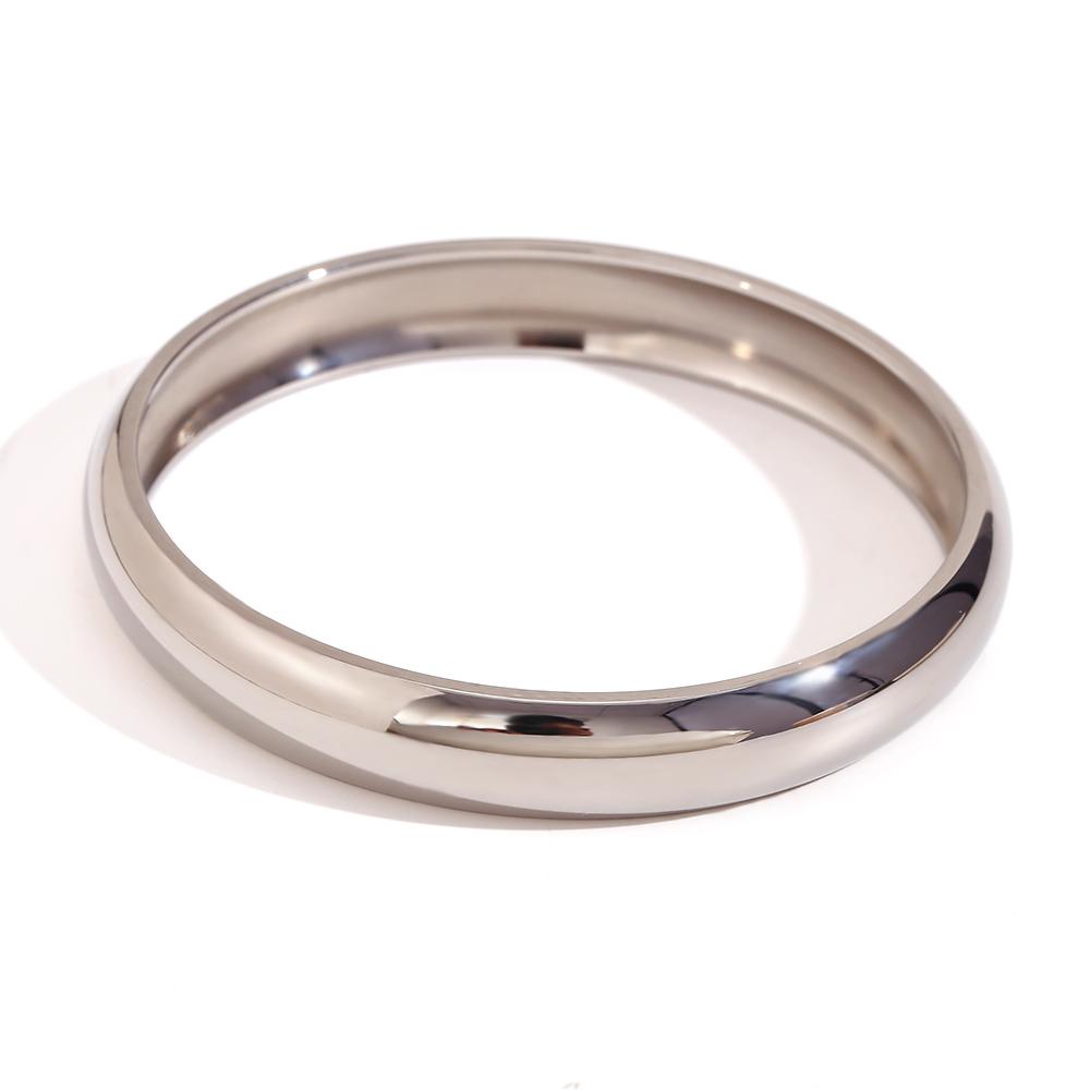 

MamacitaSlay Minimalist Smooth Surface Different Widths Bangles Gold Silver Color Stainless Steel Bracelets Jewelry For Women