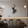 Black Steel Reindeer Head Wall Art, Nordic Christmas Snowflake Home Decor, Minimalist Metal Animal Silhouette