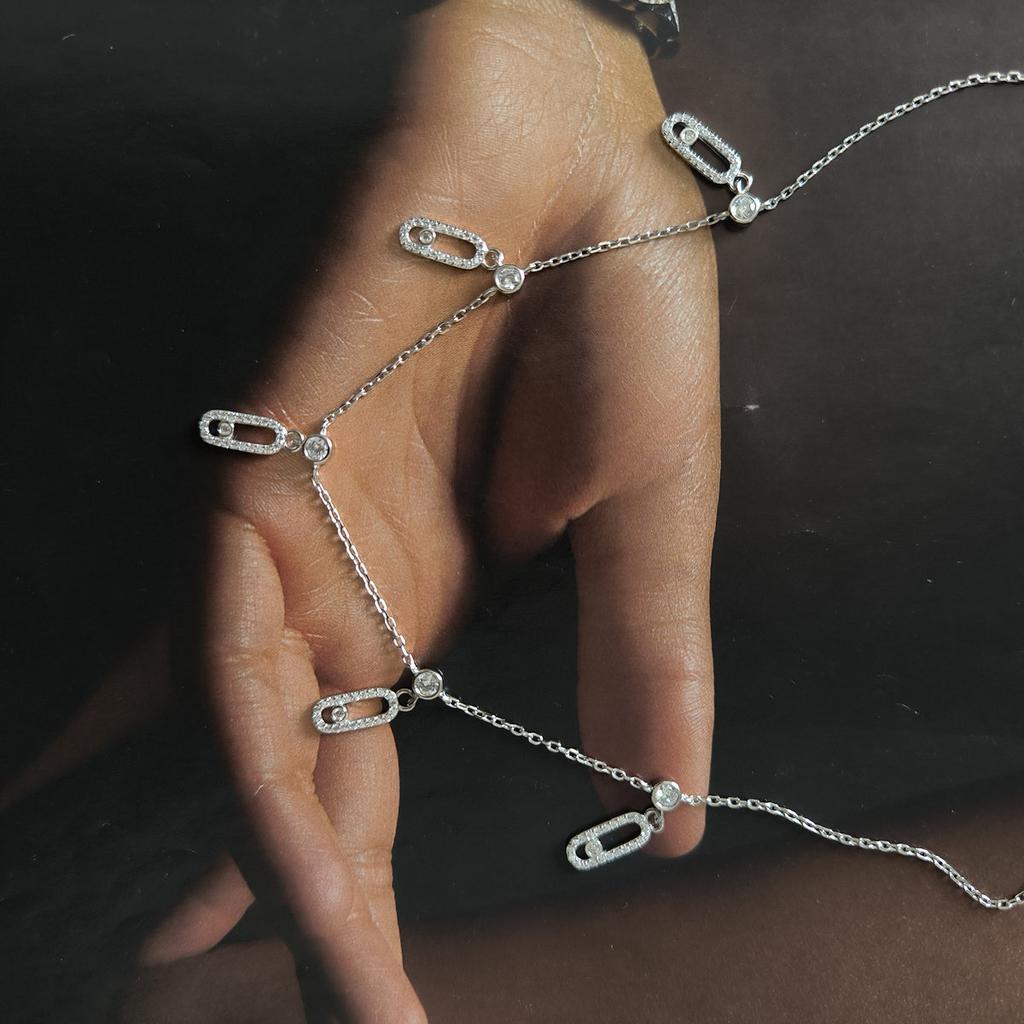 Silver Necklace with Cubic Zirconia, Item Weight 5.22 G (2207900)
