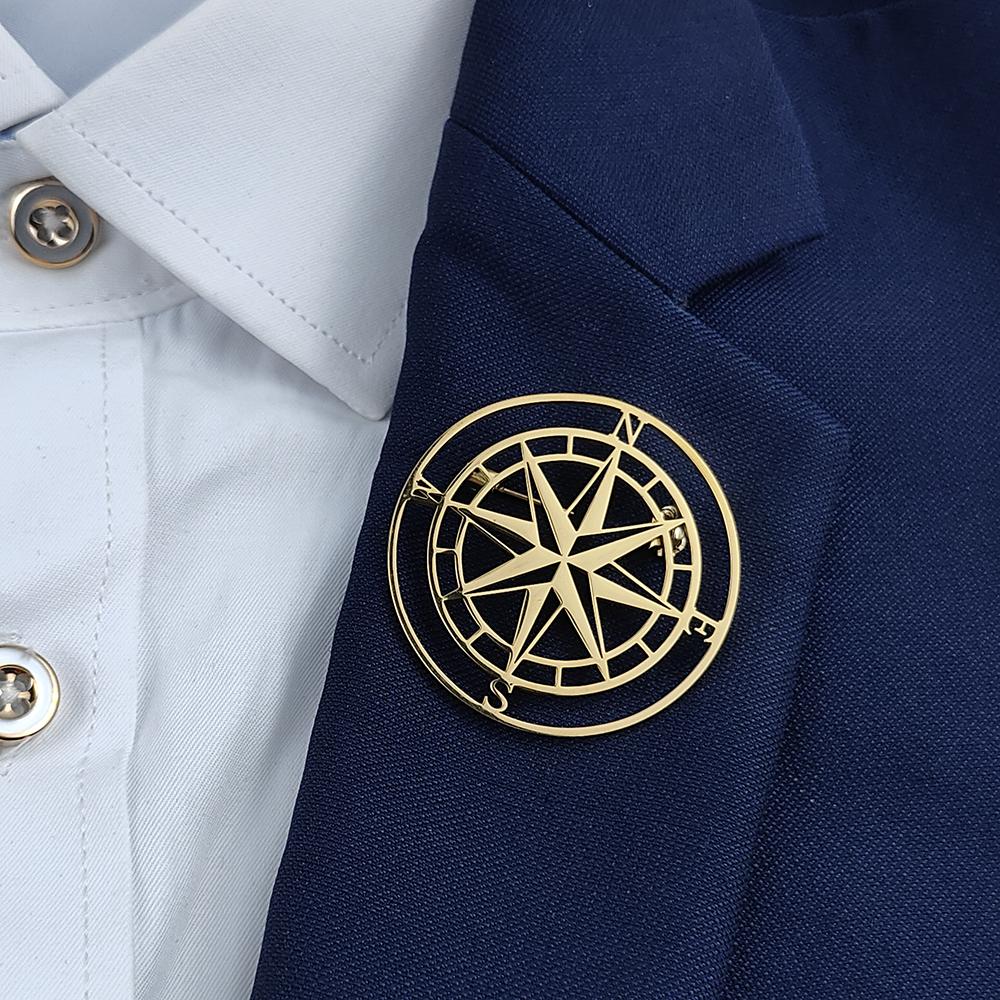 Stellar Mango Element Stainless Steel Brooch, Classic Fashion Badge, Banquet/Speech/Business Universal Lapel Jewelry.