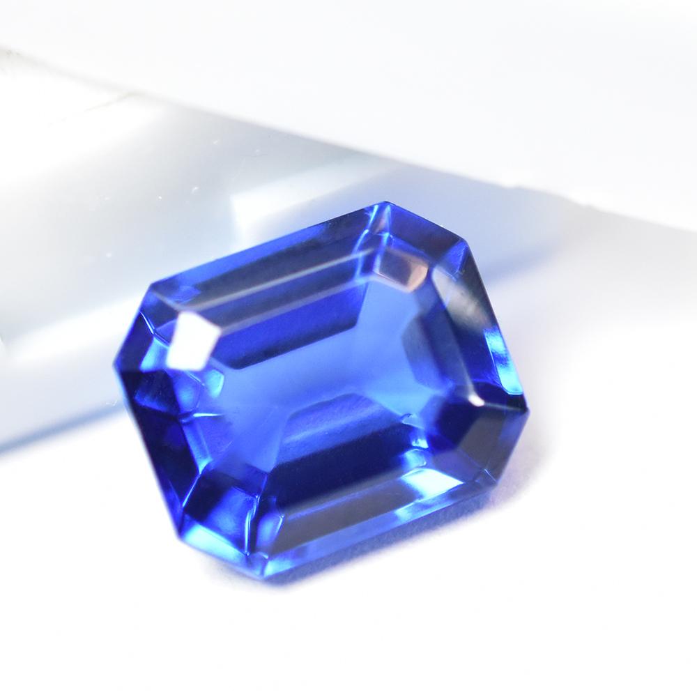 Natural Blue Sapphire Loose Gemstone 7.70 Ct Myanmar Emerald Cut September Birthday Birthstone