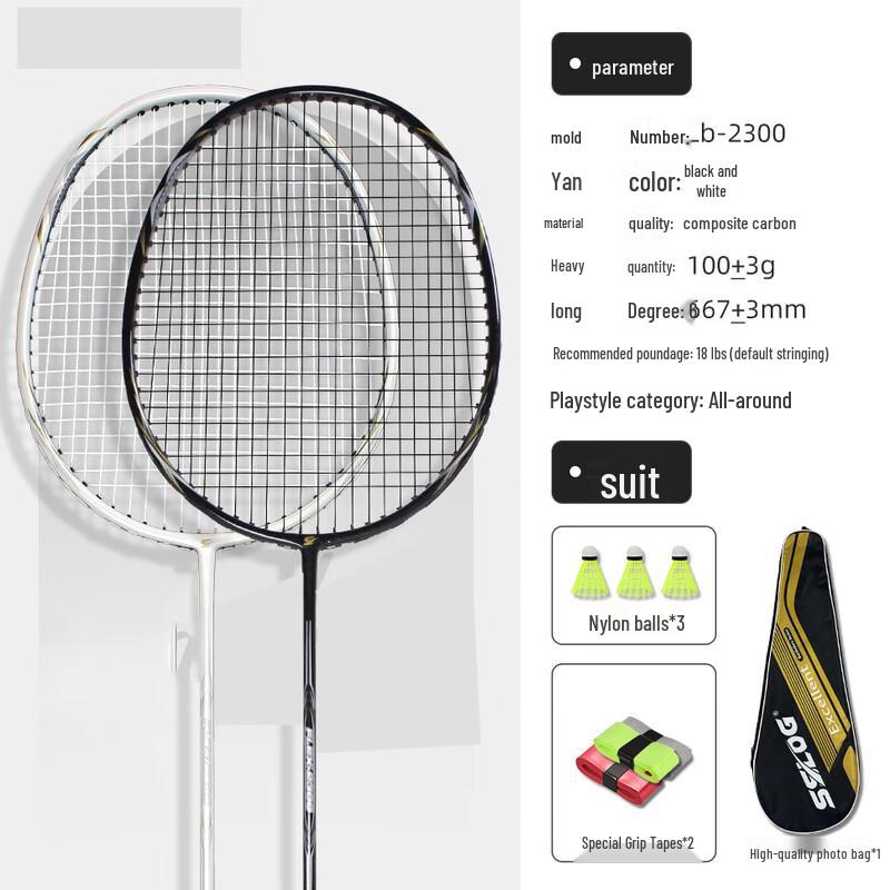 Qingmeng Chinese Ink Bamboo Badminton Racket Set