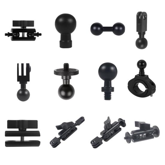 Camera Mount Clamp 360-degree Swivel 17mm Ball Head Magic Arm with Clamp Camera Adapter Clip with 1/4" Thread for GoPro Camera