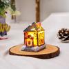 Weihnachten glühende Haus Ornament romantische warme Beleuchtung Harz Handwerk Desktop LED schneebedeckte Haus Dekoration Figur Statue Festival Geschenk
