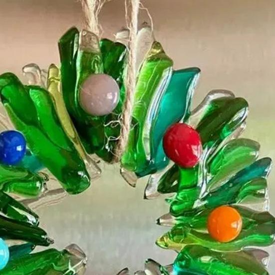 Crystal Christmas Tree Ornaments Clear Wreath/Tree Christmas Hanging Ornament for Holiday Indoor Outdoor Home Decor