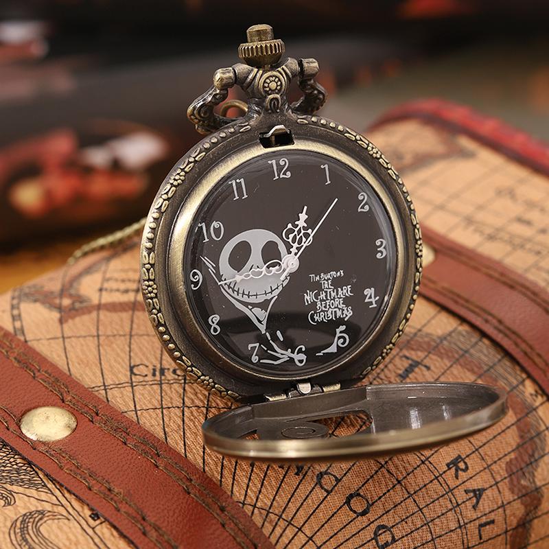 Men Watch Classic Vintage Carved Bronze Pocket Watch with Chain Necklace Vintage Quartz Pendant Watches Clock Chain Mens Women