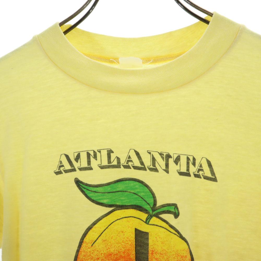 VINTAGE 70s Short sleeve THE BIG PEACH T-shirt yellow Atlanta Men's Used