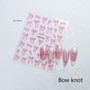 White Ribbon Bowknot 3D Embossed Relief Nail Art Decoration Stickers 1 Sheet Manicure Tool Decals for Creative Nail Design