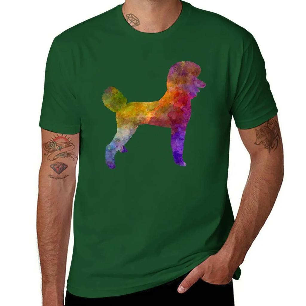 Poodle 01 In Watercolor T-Shirt Oversizeds Summer Clothes Tees Boys Whites Men's T-shirts