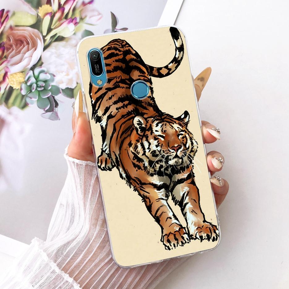 For Huawei Y6s 2019 Case JAT-LX3 Cute Lion Fashion Painted Cover Soft Silicone Case For Huawei Y6 Prime 2019 Y62019 Fundas Coque