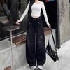Women's Starry Sky Plush-Lined Denim Pants for Fall/Winter Fashion