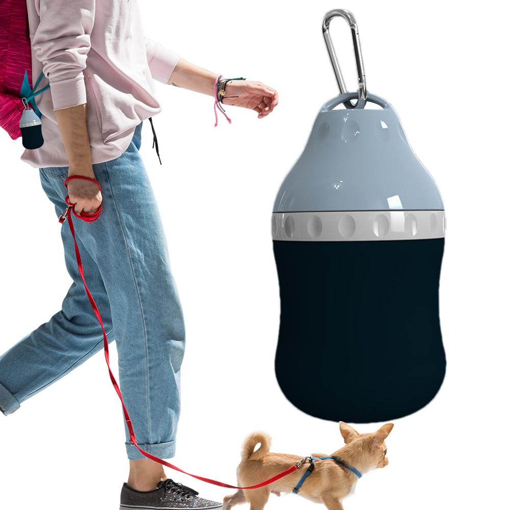 

Dog Travel Water Bottle Dog Drinking Water Supplies With Carabiner 400ml Good Sealing Pet Small Water Dispenser Dog Travel As show синий