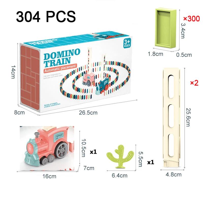 Kids Automatic Laying Domino Train Electric Car Dominoes Set Brick Blocks Kits Games Educational Toys Children Diy Toy Boys Gift