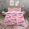 Ensemble de literie imprimé brique de lait rose, sans coutures, doux et confortable, adapté à différentes tailles de chambres de dortoir