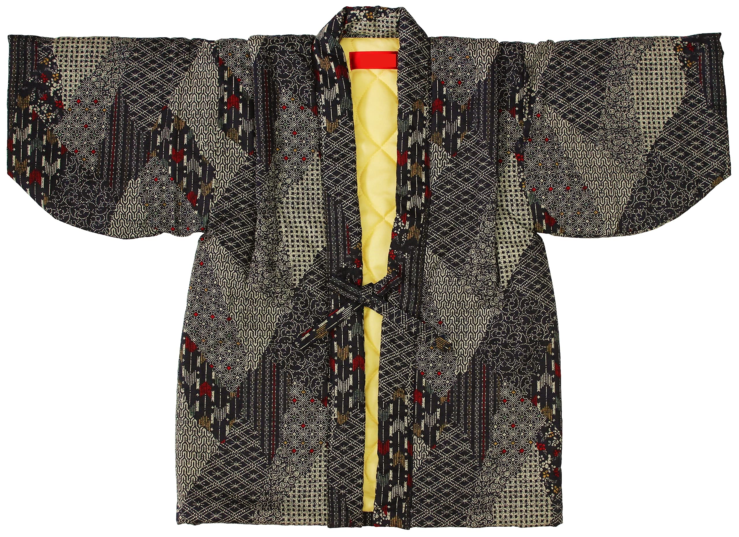 

Chanchanko Hanten Hanten Hakaten Old Cloth Style Switching Pattern Black Off Back Quilt Размер 90 см 100 см 110 см Сделано в Японии [Warudo] Детское для мальчиков чёрный