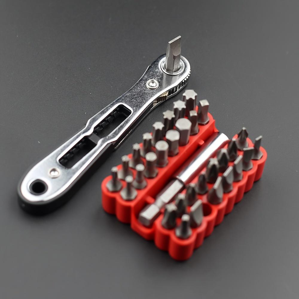 Mini Ratschenschlüssel-Set 34-in-1 Dual-Richtung 36-Zähne Stahl Sechskant Torx Bits Nicht-elektrischer Schraubendreher DIY Industriewerkzeuge