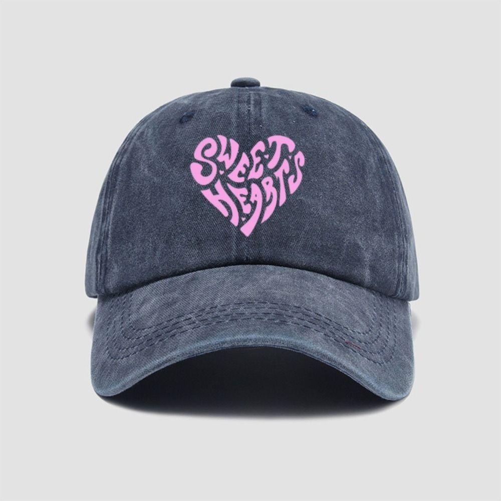 Sweet Heart Printed Visor Baseball Cap For Man Women Hiking Fishing Vacation