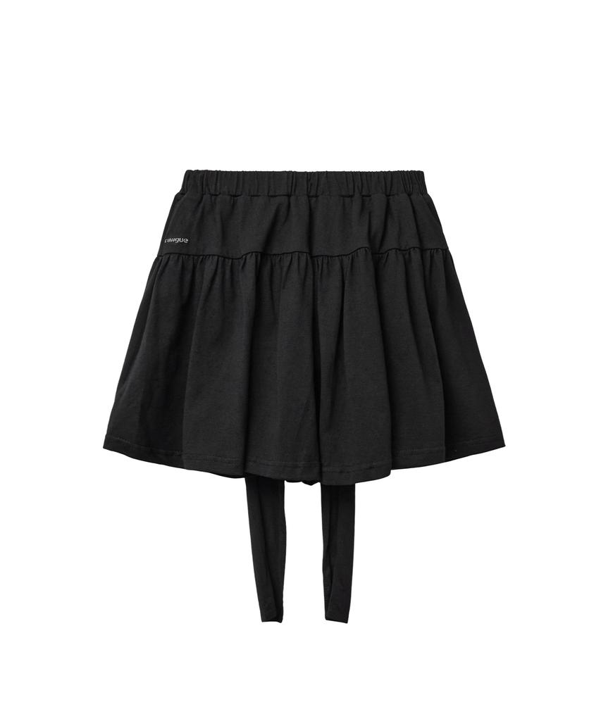 Lougeu Twist Tie Mini Skirt_Black