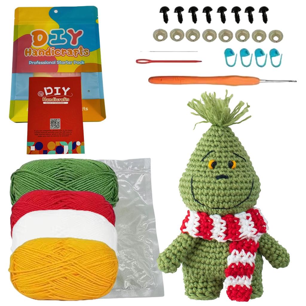 Zestaw Materiałów do Szydełkowania Seria Świąteczna Ręcznie Robione DIY Angielskie Wideo Instruktażowe Szydełkowa Lalka