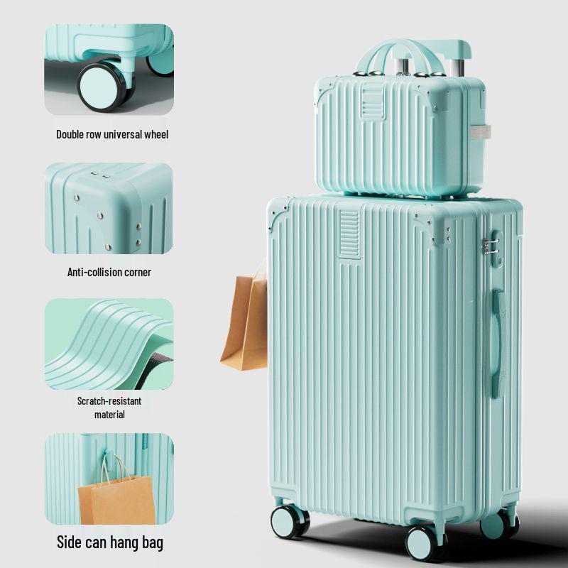 Durable Silent Wheel Trolley Case: Mother & Son Travel Suitcase with Combination Lock