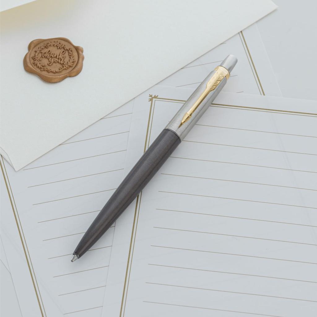 Parker Jotter Gray GT Ballpoint Medium Gift Premium Authentic Product Number 2213785 Pen, Nib, Oil-Based, Boxed, Quality, Imported,