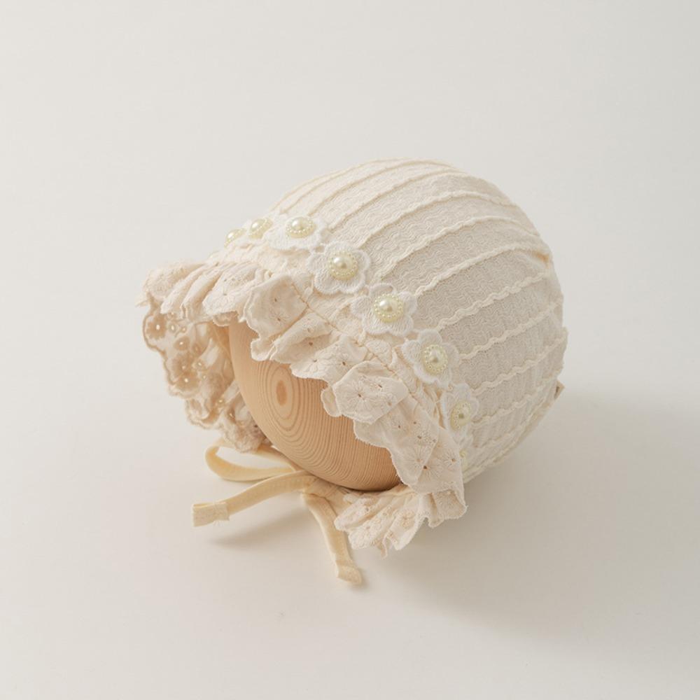 Breathable Cotton Ear Protection Fetal Cap Ruffle Flower Ruffle Hat Bonnet 2-24Month Infant