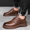 Fashion 2024 Spring and Autumn British Style Men's Shoes Wedding Tide Soft Leather Casual Shoes a Foot Off All Matching Leather Shoes