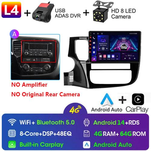 Android 14 For Mitsubishi Outlander 3 GF0W GG0W 2012-2018 Stereo Car Radio Multimedia Video Player GPS AI Voice CarPlay