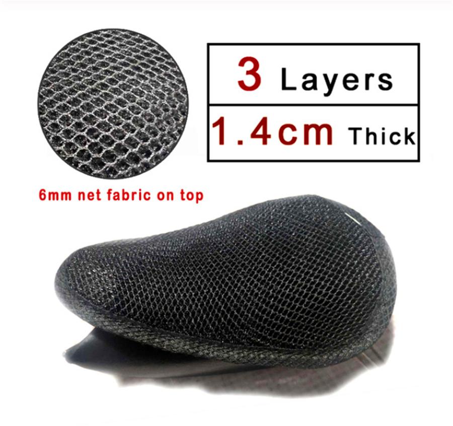 3 Layer Net Seat Cover Non-slip Breathable for Motorcycle Size S