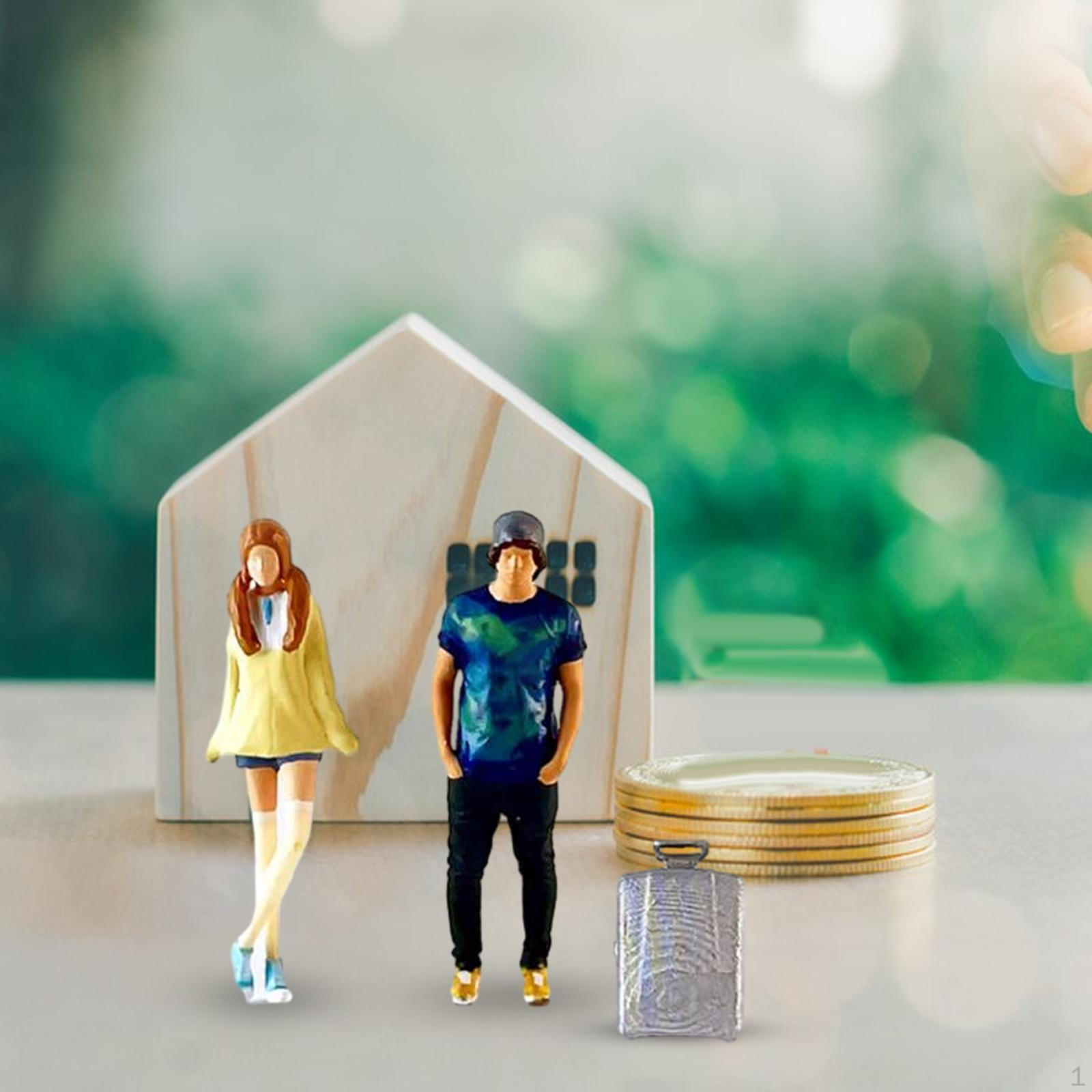 

3 шт. 1/64 фигурки мальчиков и девочек с чемоданом, миниатюрные сцены, макет железной дороги, диорама