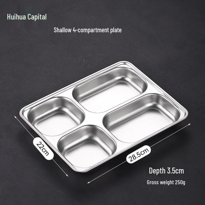 HUIHUADU Stainless Steel Food Grade Divided Meal Trays