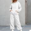 Women's Unisex Loose Fit Color Athletic Hoodie and Wide Leg Sweatpants Set