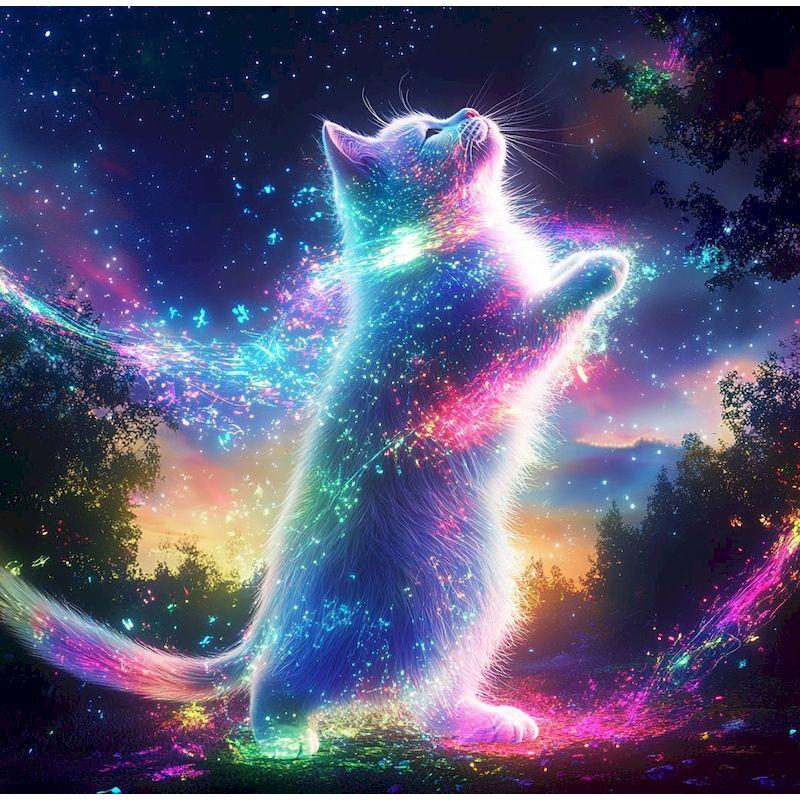 Diamond Embroidery Full Set Animal Diamond Painting Fantasy Cat Full Square Drill Diamond Mosaic Scenery Wall Decor