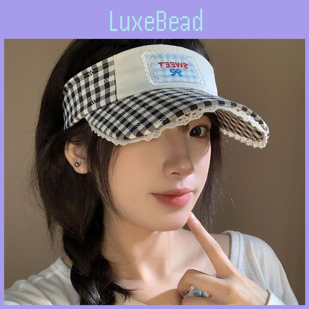 Black Printed Checkered Summer Sun Hat Outdoor Sunshade Breathable Duckbill Cap