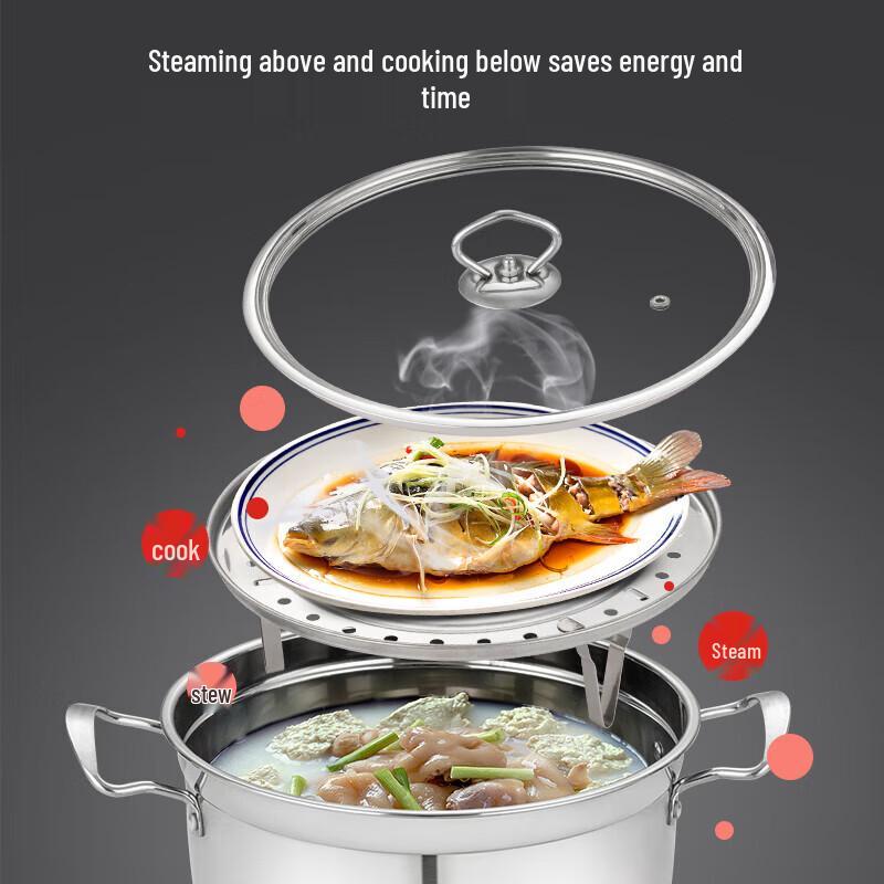 Debo 26cm Double-Layer Stainless Steel Steamer Pot
