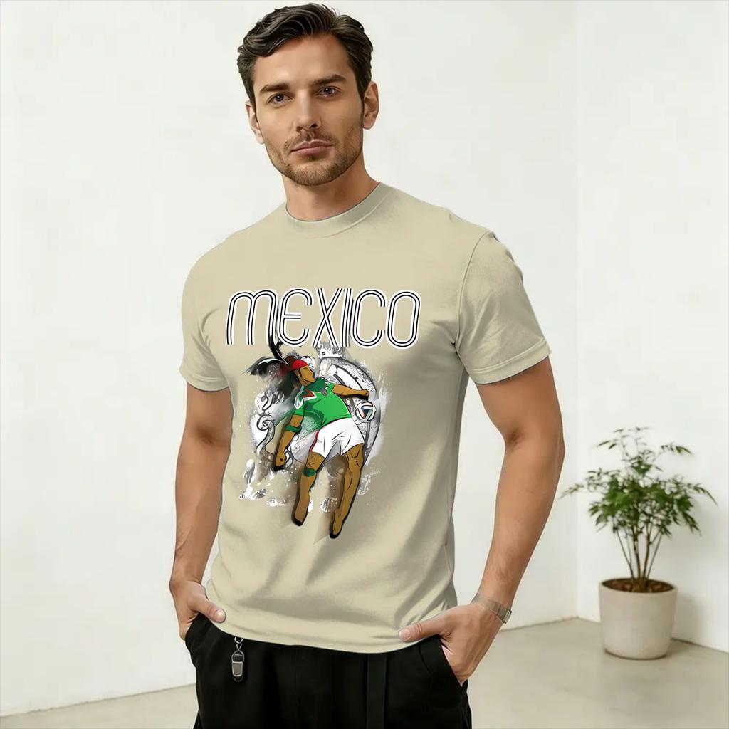 Mexico Soccer Fanart T Shirt for Unisex Pure Cotton Vintage TShirts Crewneck Tees Short Sleeve Clothing Printed