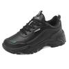 Autumn Brand Women's Shoes Leather Waterproof Casual Shoes Women's Black Lightweight Thick-soled Dad Shoes Soft-soled Non-slip Travel Shoes