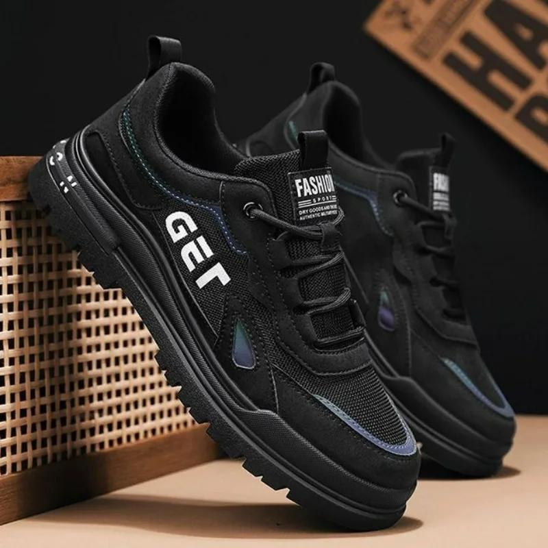 

Модная летняя мужская обувь Дышащие повседневные кроссовки 2024 Уличная мужская мода На шнуровке Обувь для скейтбординга Вулканизированная обувь Tenis Hombres 39 чёрный