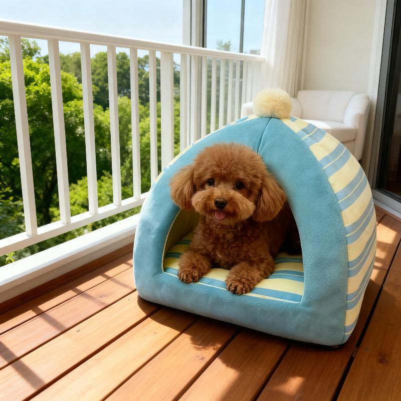 Cozy Mushroom Pet Tent: Warm Semi-Enclosed Indoor Bed for Cats and Dogs