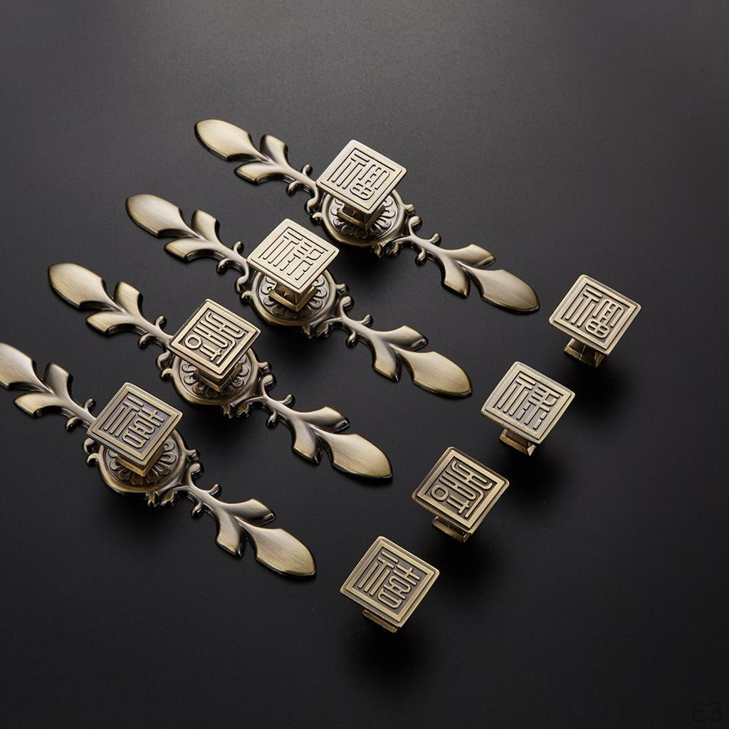 Chinese Traditional Style Cabinet Knob Cupboard Drawer Pull Handle Dresser Pulls