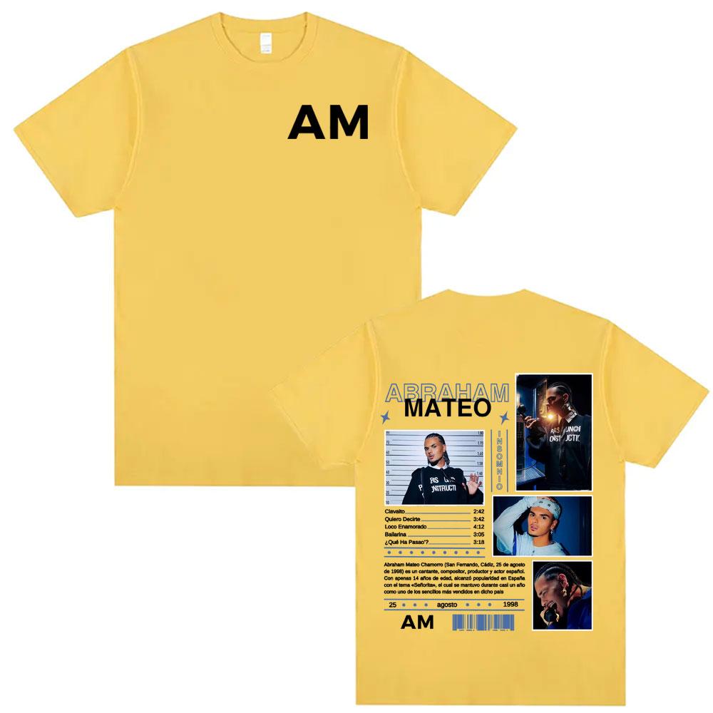 Rapper Abraham Mateo Tour 2025 Graphic Tshirt Unisex Women Clothing Hip Hop High Quality Oversized Tshirts Short Sleeve Tee Shirt