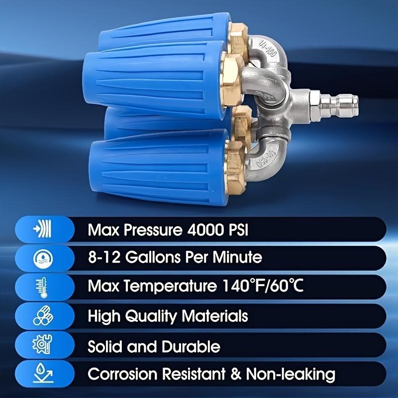 4pcs Turbo Nozzle Set, Metal and Plastic, 1/4 Inch Quick Connect, Multi-Function High Pressure Washer Attachments for Car, Floor, Walls, Deck, Patio