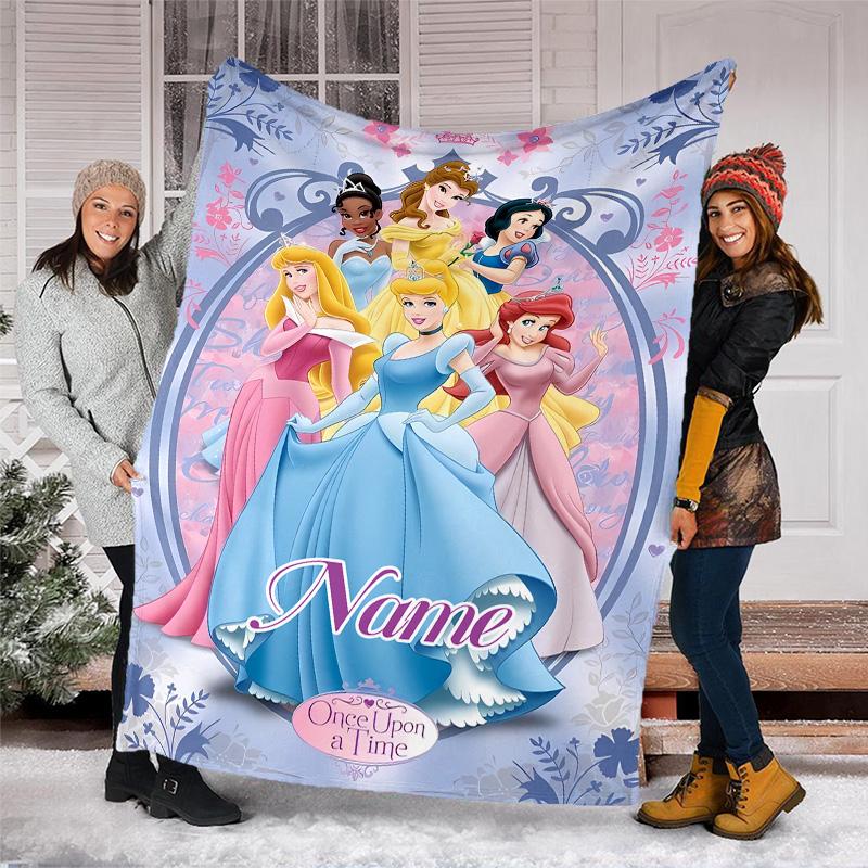 Customizable Princess Throw Blanket – Personalized Name, All-Season Cozy Snug Blanket, Machine Washable, Personalized Blanket