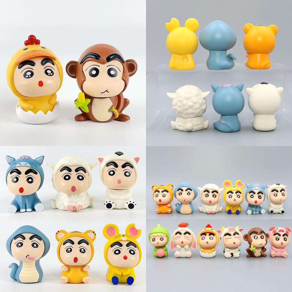 Adorable Pvc Anime Cartoon Crayon Shin-chan Animal Figurines Set Of 12