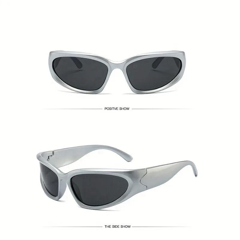 2pcs Y2k Top INS Rectangular Sunglasses Trend Hip Hop Punk Sun Glasses Street Shooting Retro Shade for Men and Women