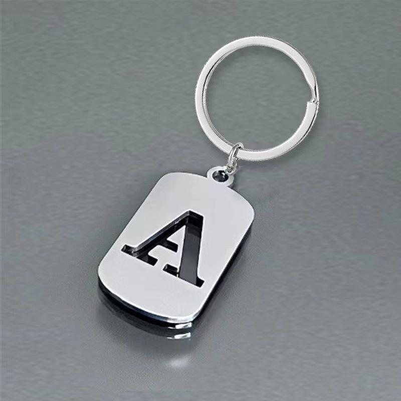 

Stainless Steel Keychain with 26 Letters - Perfect for Men s Backpacks & Car Accessories, Bag Small Pendant